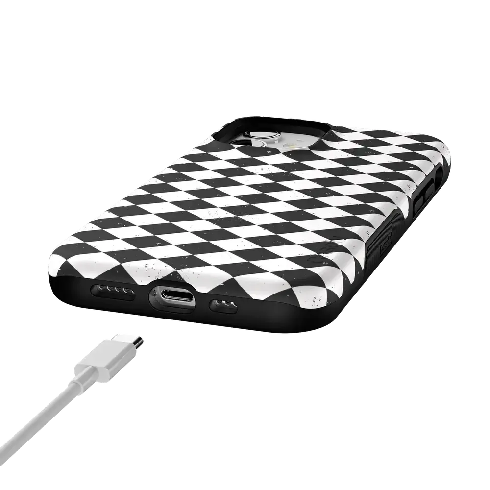 Salem's Hex | Black & White Checkered Case